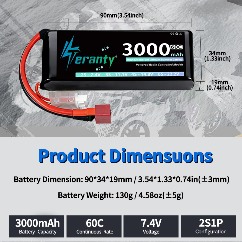 Bateria Lipo TERANTY 2S 3000mA - Rc And Hobby avaliação e preço